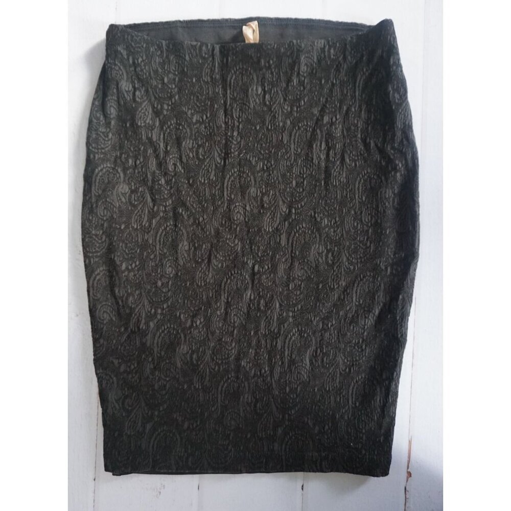 Bailey 44 Anthropologie Black Paisley Midi Pencil Skirt, Size S